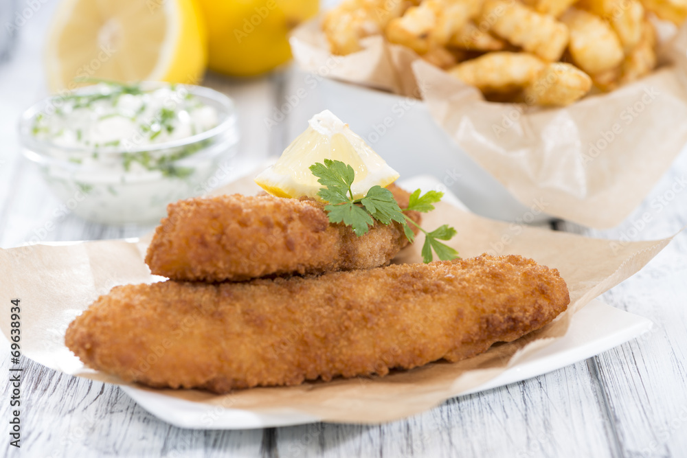Fried Salmon Filet with French Fries Fried Salmon Filet with French Fries