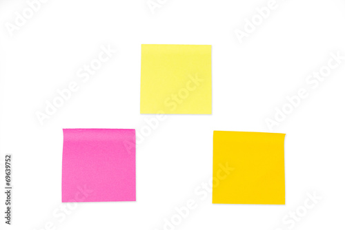 Collection of paper notes on white background