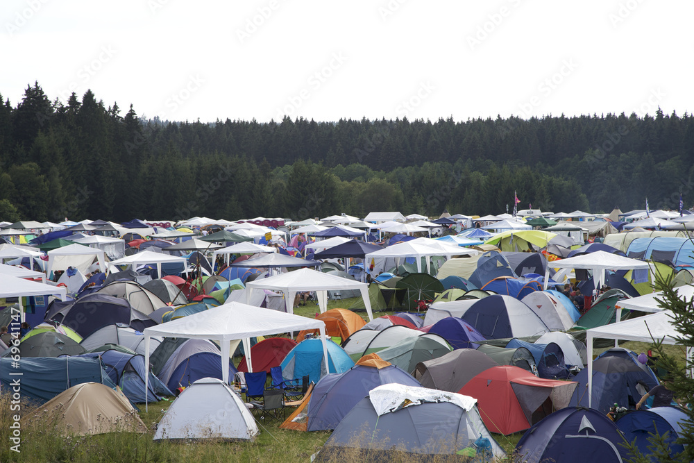 Camping Platz bei einem Festival