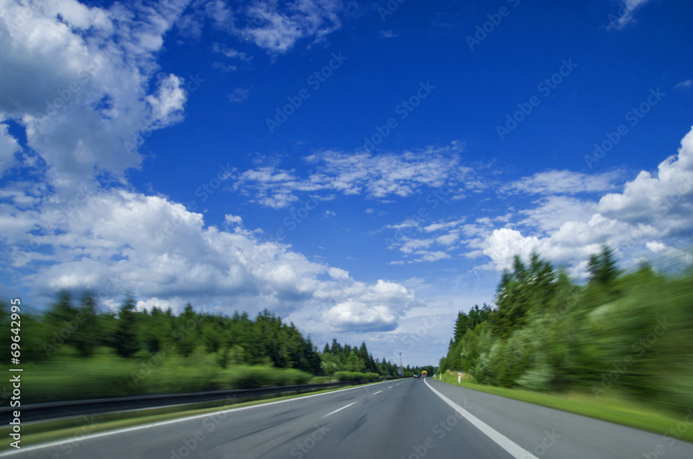 Fast driving on the highway