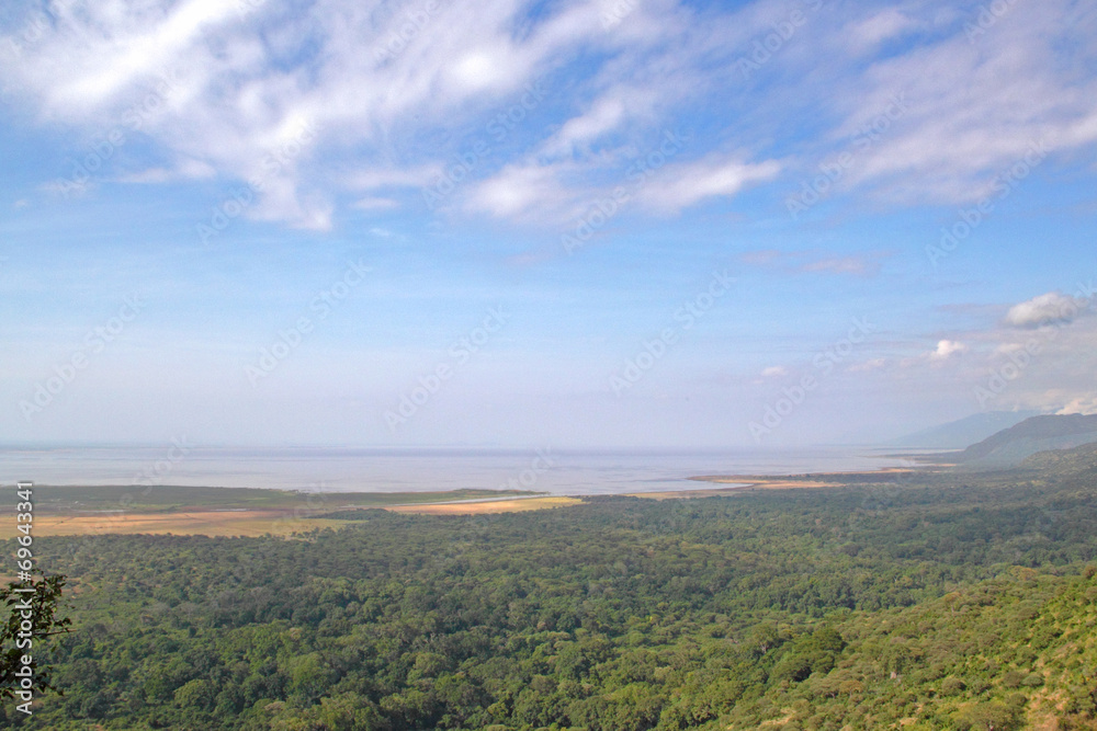 Overlook of Lake Manyara National Park Tanzania