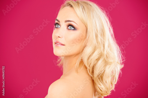 Beautiful haughty young blond woman