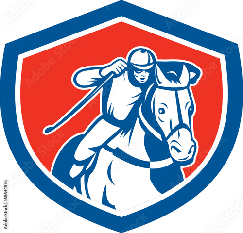 Horse Racing Jockey Shield Retro
