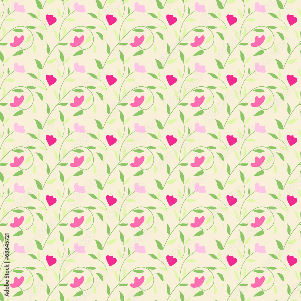 Cute style seamless background floral pattern