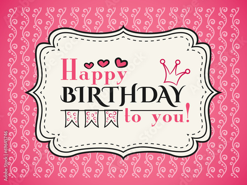 Happy birthday card. Typography letters font type