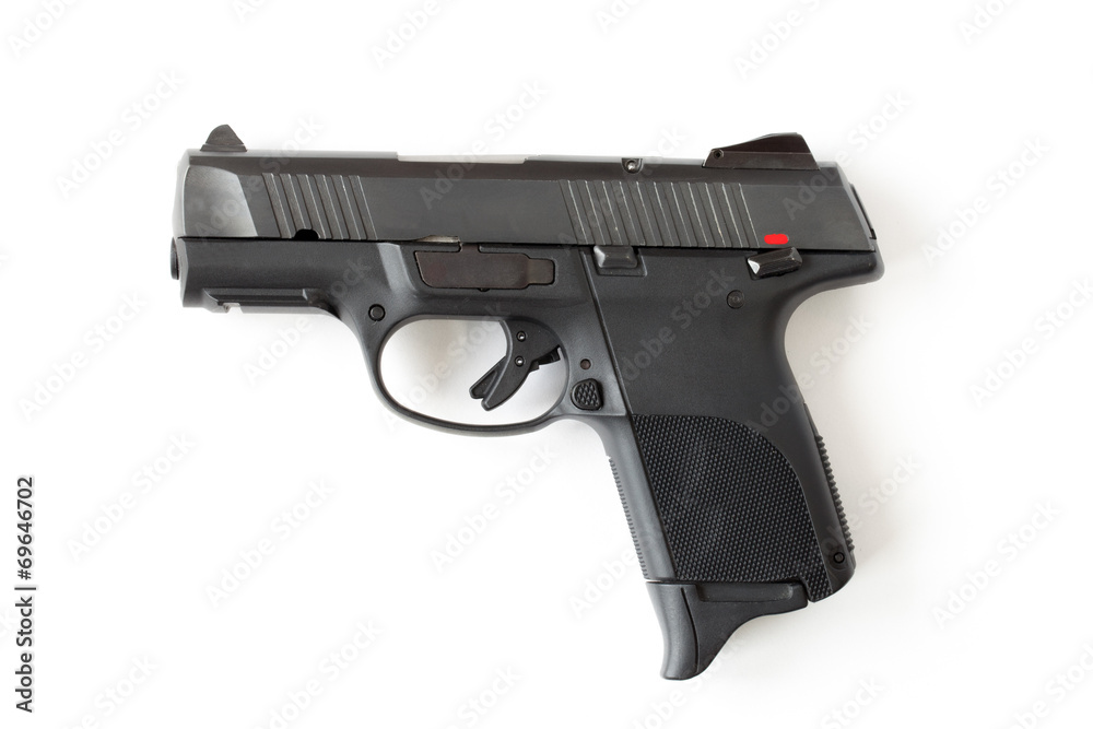 Black gun isolated a white background. Black gun isolated a white background.