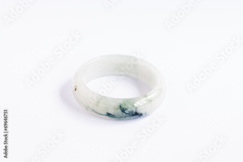jade bracelet on isolated white background.