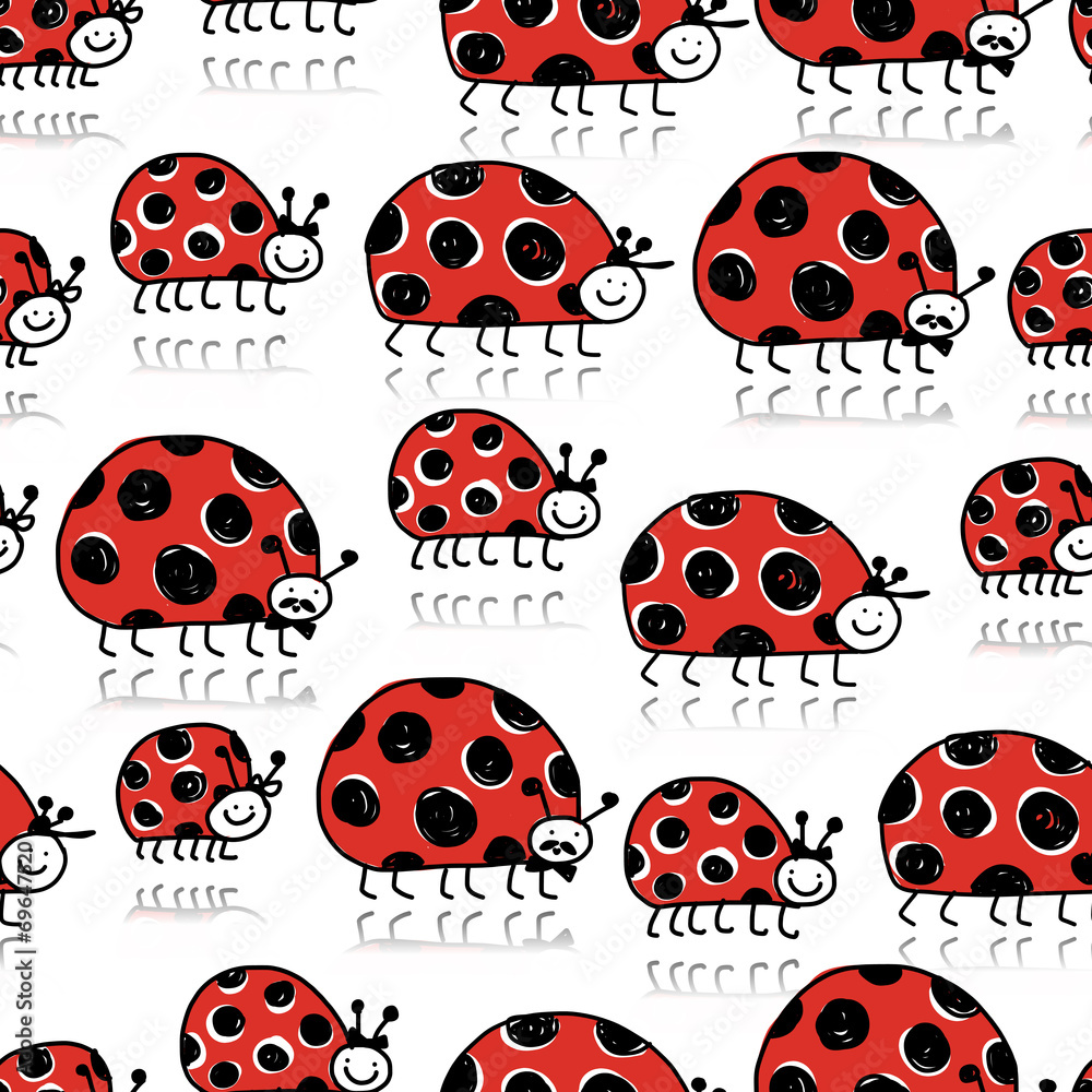 Ladybird family, seamless pattern for your design Ladybird family, seamless pattern for your design
