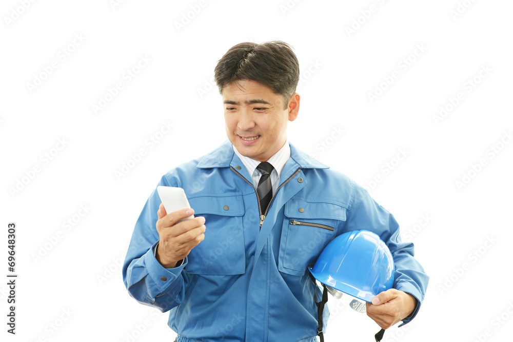 笑顔の労働者