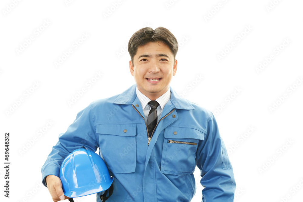 笑顔の労働者