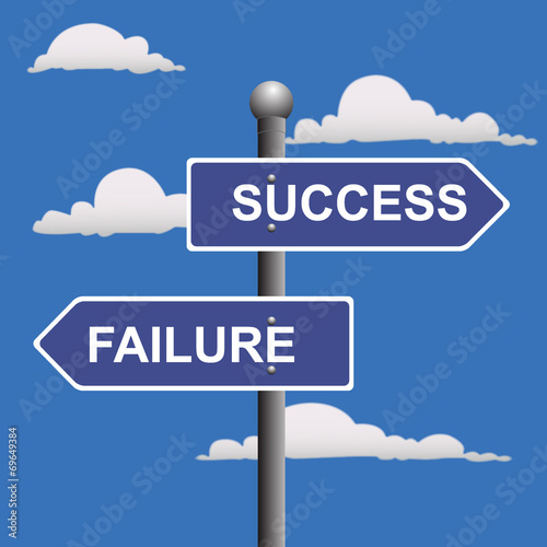 Two-way, street, sign,  success, failure,  crossroads