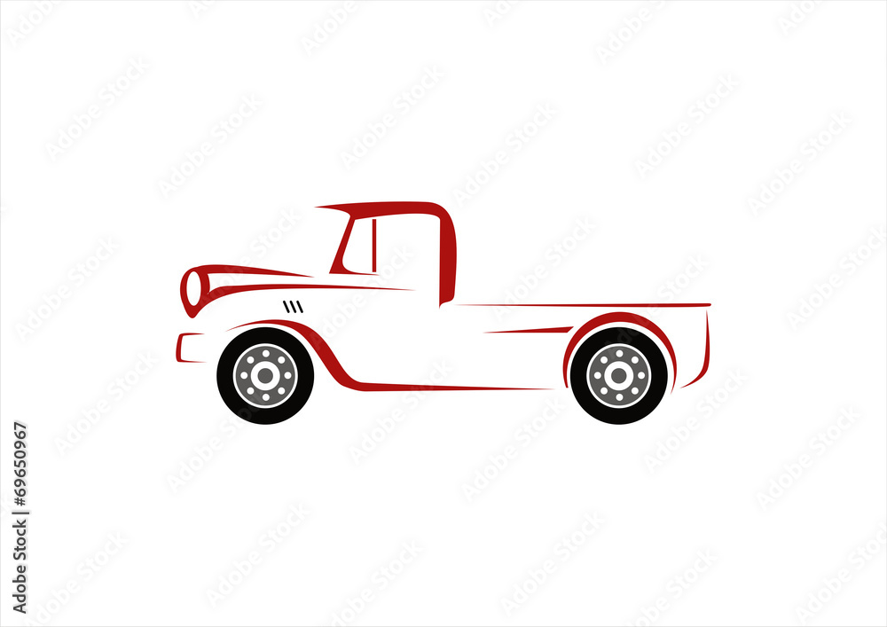 abstract truck design concept salon vector logo design