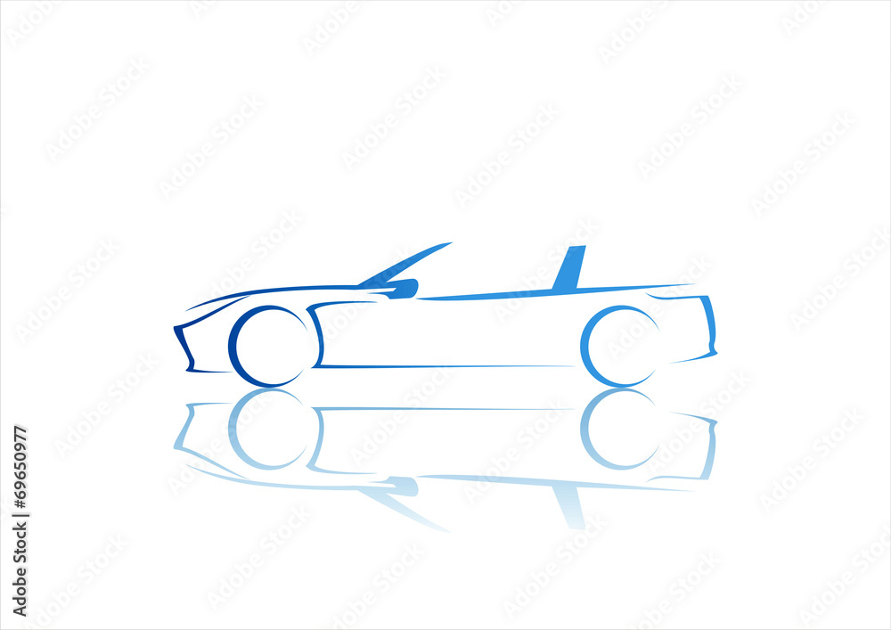 Car silhouette on a white background. Vector art in EPS format.