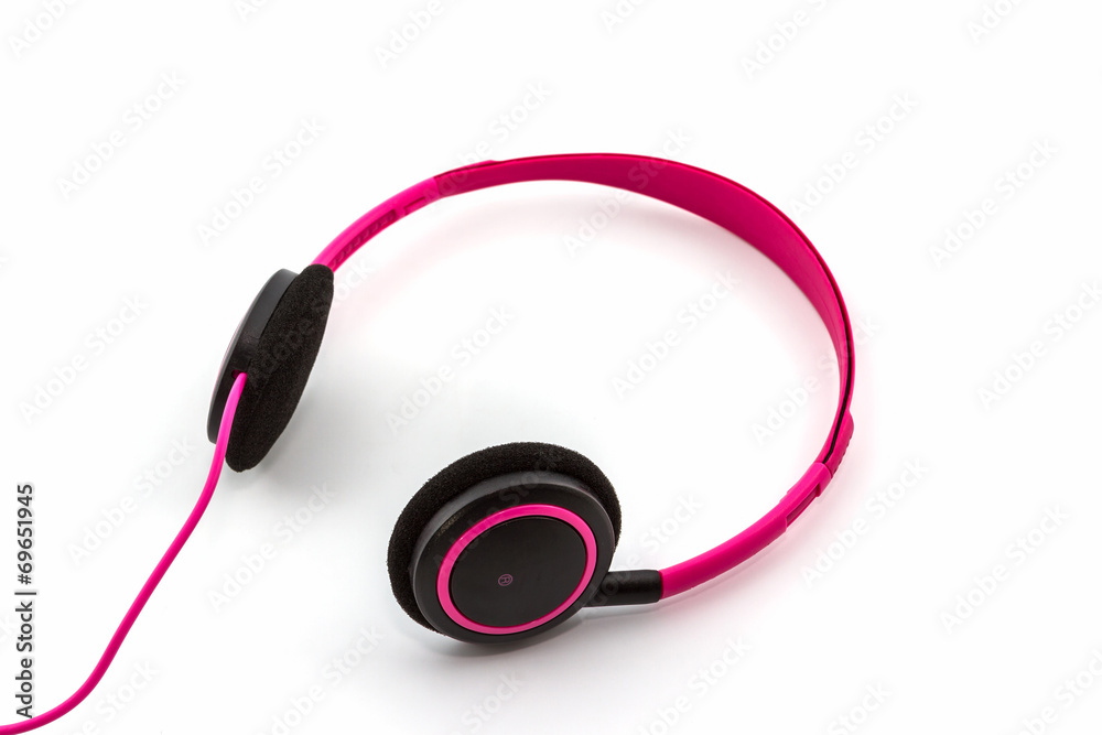 Pink headphones.