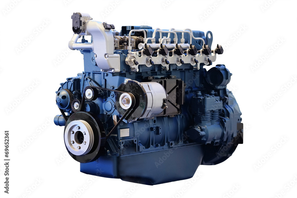 The image of an engine isolated under the white background The image of an engine isolated under the white background