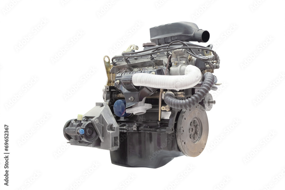 The image of an engine isolated under the white background The image of an engine isolated under the white background