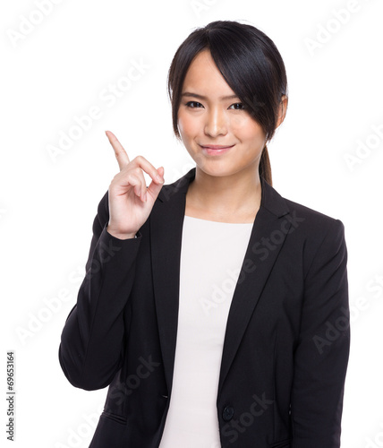 Businesswoman with finger point out