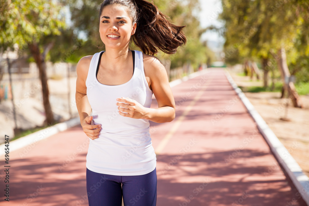 Happy runner outdoors