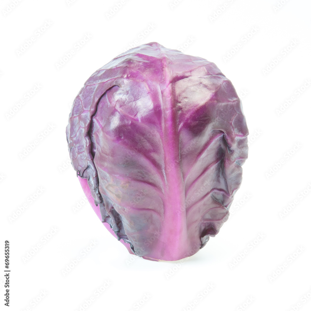 Head of purple cabbage on a white background. Head of purple cabbage on a white background.
