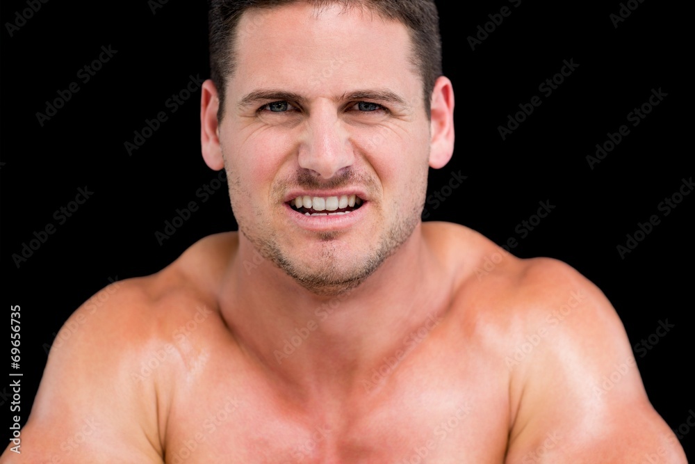Close up portrait of a young muscular man Close up portrait of a young muscular man