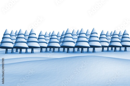 Fototapeta Naklejka Na Ścianę i Meble -  Fir trees on snowy landscape