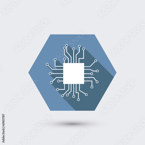 vector modern flat icon with long shadow.