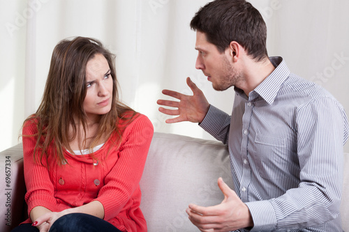Young marriage have an argument