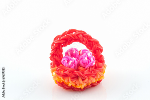 Canvas-taulu Colorful of elastic rainbow loom bands.