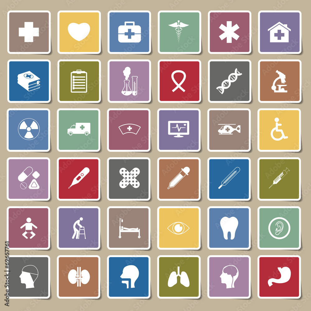 medical icons Sticker set medical icons Sticker set