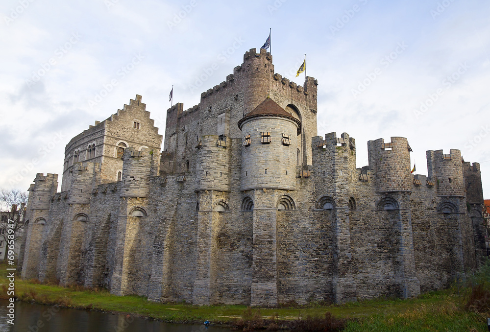 Gravensteen castle. Ghent, East Flanders, Belgium