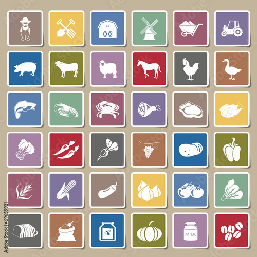 farm icons Sticker Set