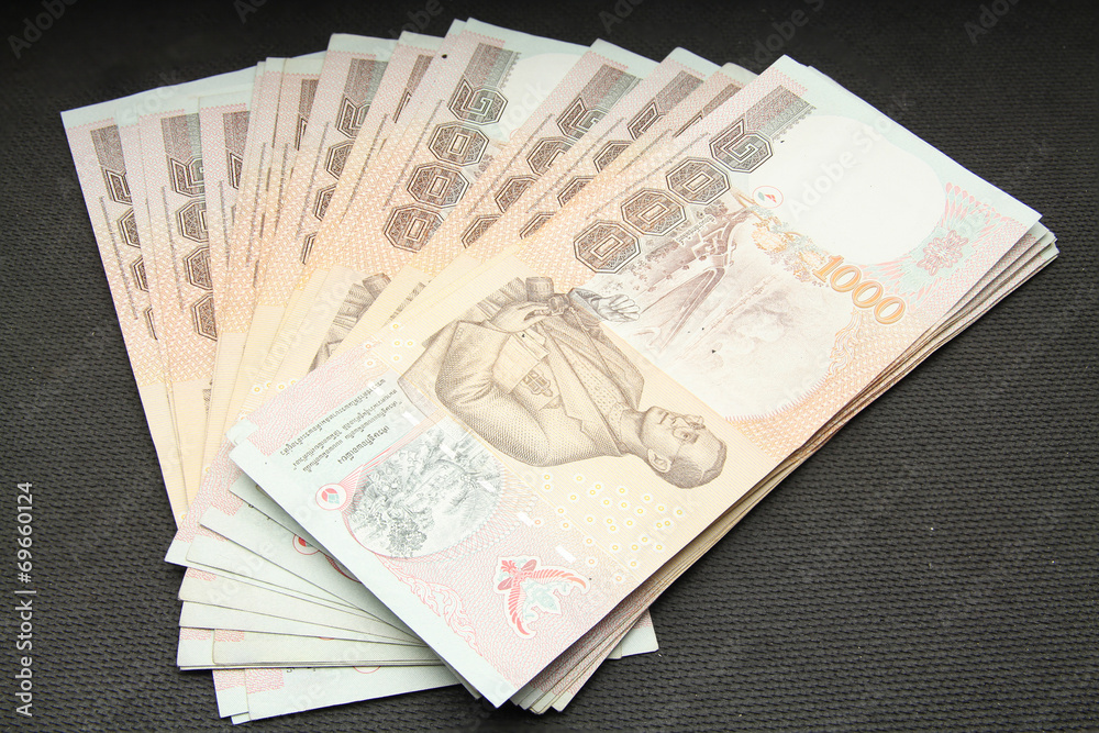 Obraz premium 1000 thai baht banknote stack