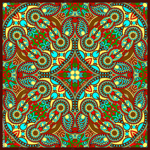 Traditional ornamental floral paisley bandanna