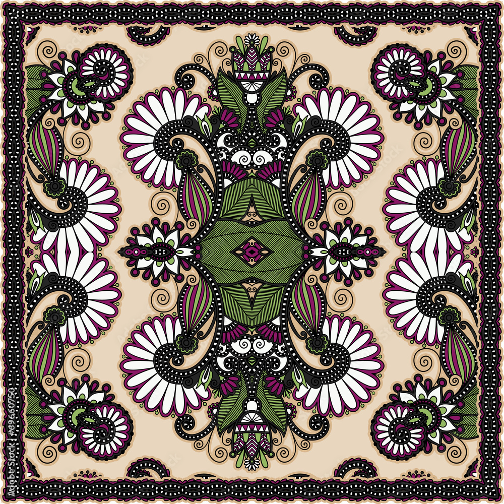 Traditional ornamental floral paisley bandanna Traditional ornamental floral paisley bandanna