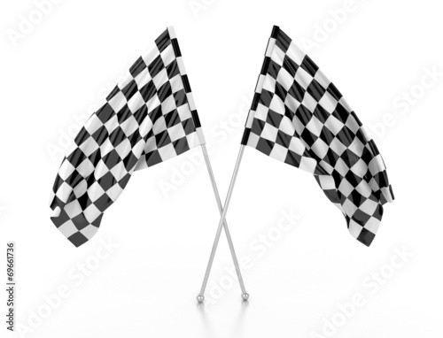 racing flags. 3d illustration
