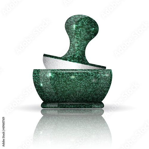 Stone mortar with reflection