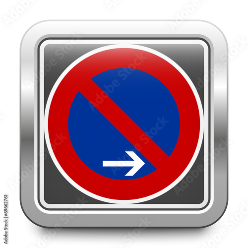 Eingeschränktes Haltverbot Ende – glossy metallic button