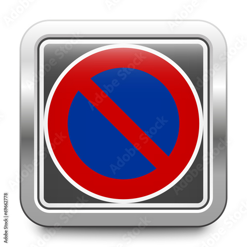 Free Download Eingeschränktes Haltverbot – Parkverbot – glossy metallic button - GFXLoad