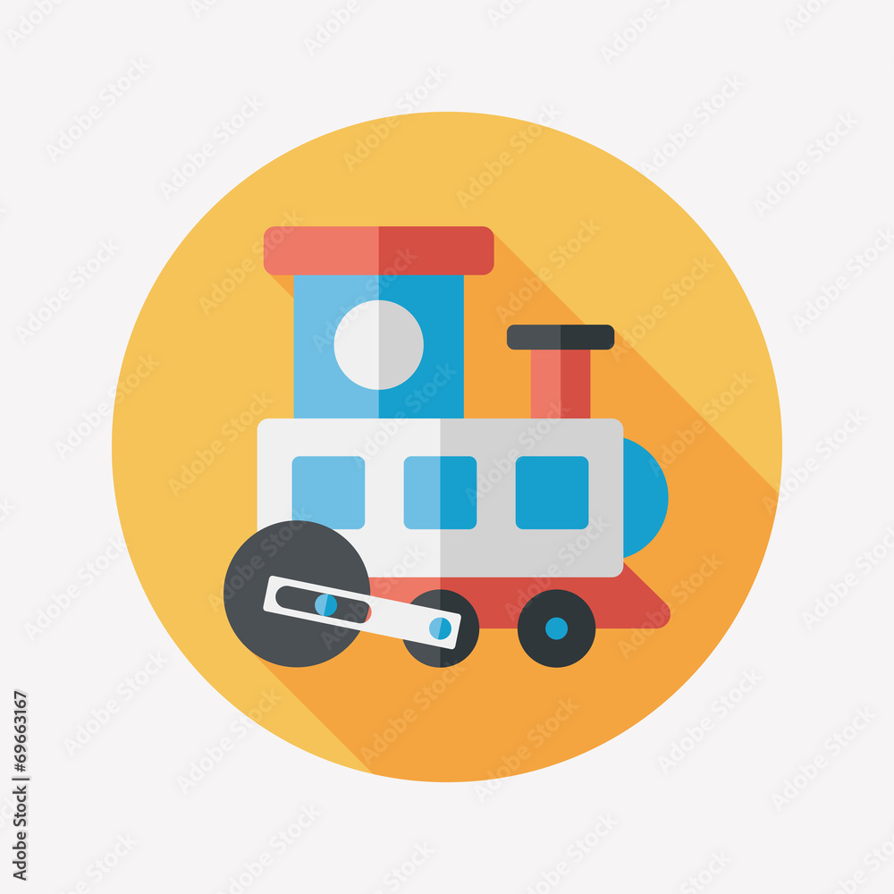 Train toy flat icon with long shadow,EPS 10 Train toy flat icon with long shadow,EPS 10