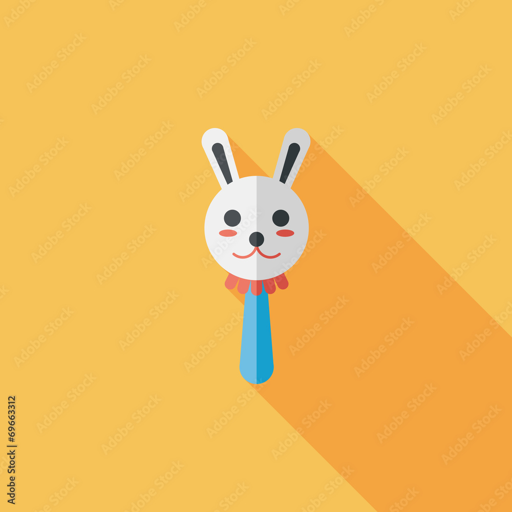Obraz premium baby rattle flat icon with long shadow,eps10
