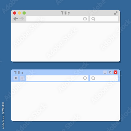 Two Different  Blank Browser Windows. Vector