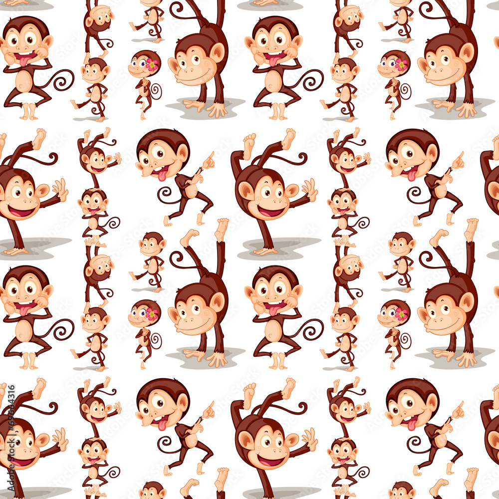 Fototapeta premium Seamless monkey
