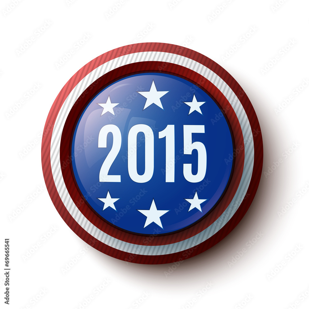 New year button. Election button New year button. Election button