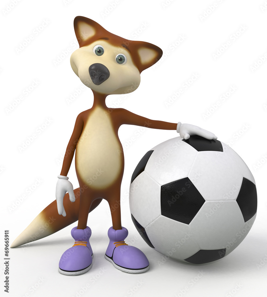 3d foxes football player. 3d foxes football player.