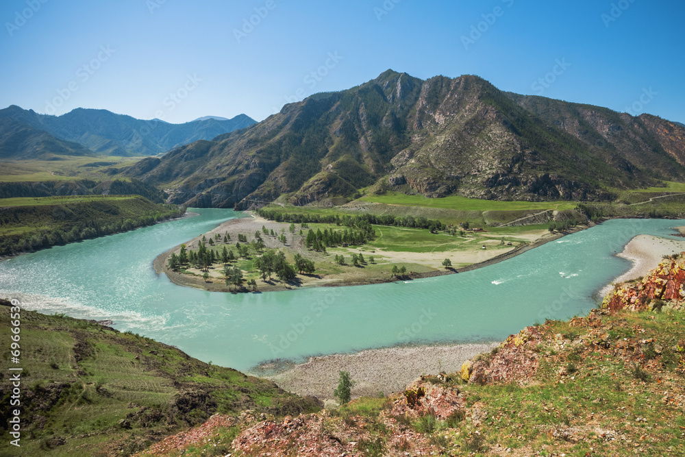 Twist Katun river in the Altai Mountains