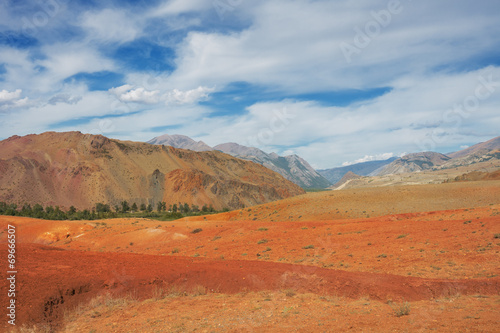 Red mountains  Altai Mountains  Russia