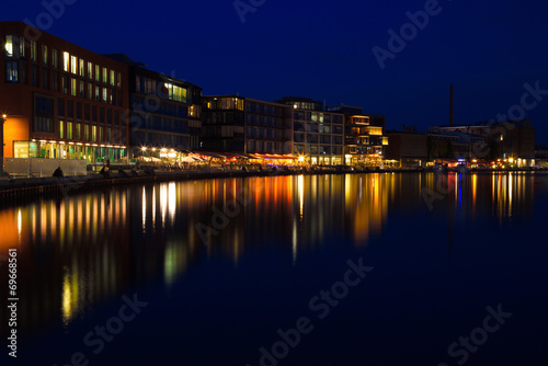 Münster Hafen bei Nacht