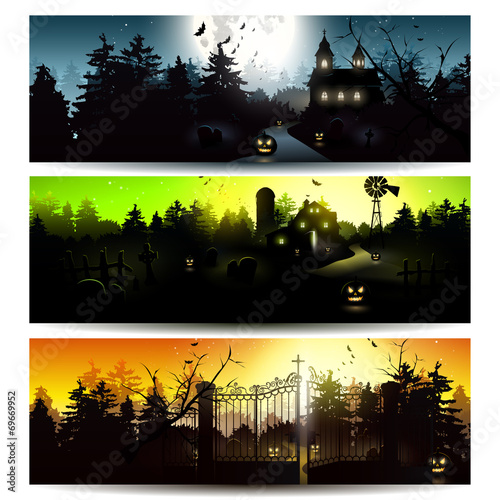 Halloween horizontal banners