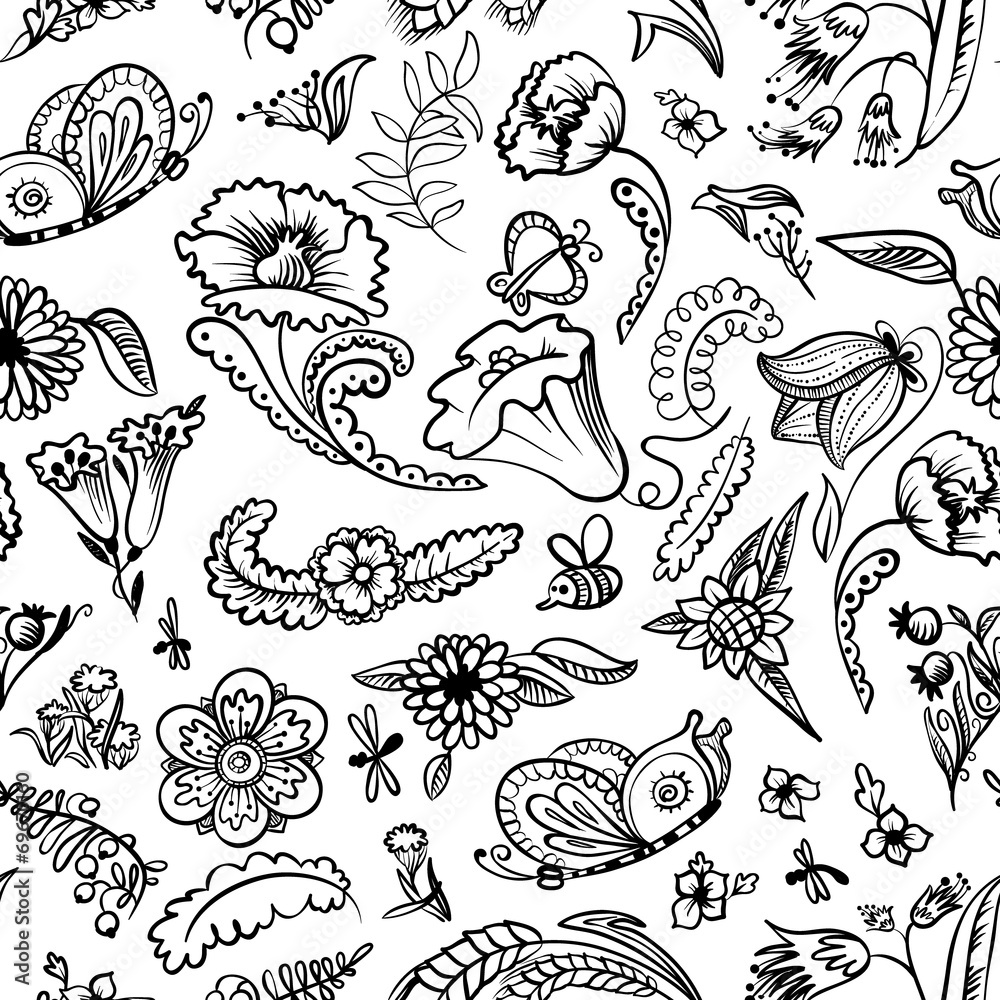 Naklejka premium doodle seamless pattern