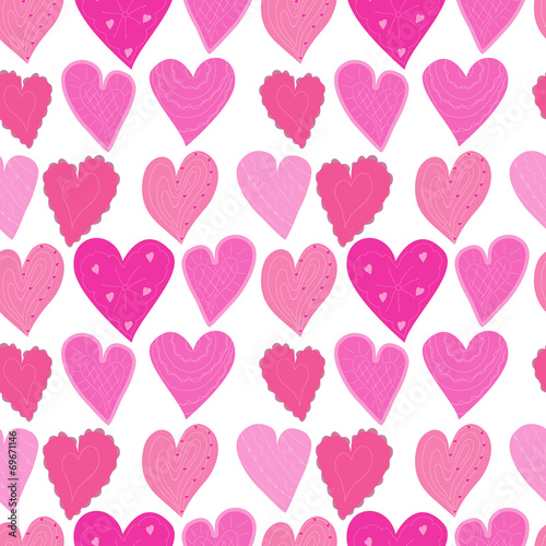 Vector seamless background with colorful hearts